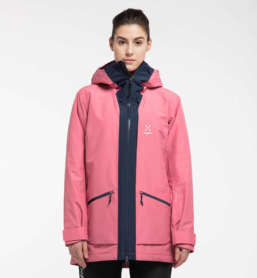 Haglöfs Womens Lumi Parka Pink/Dark Blue New Zealand 20583PMIS